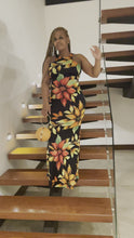 Load and play video in Gallery viewer, Black Flower Maxi Dress
