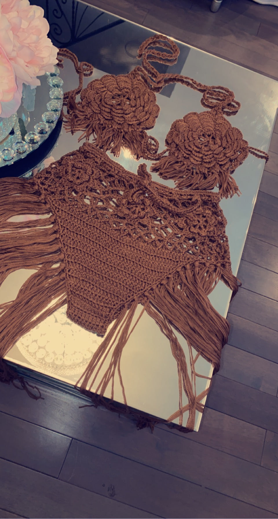 Mocha Fringed Set